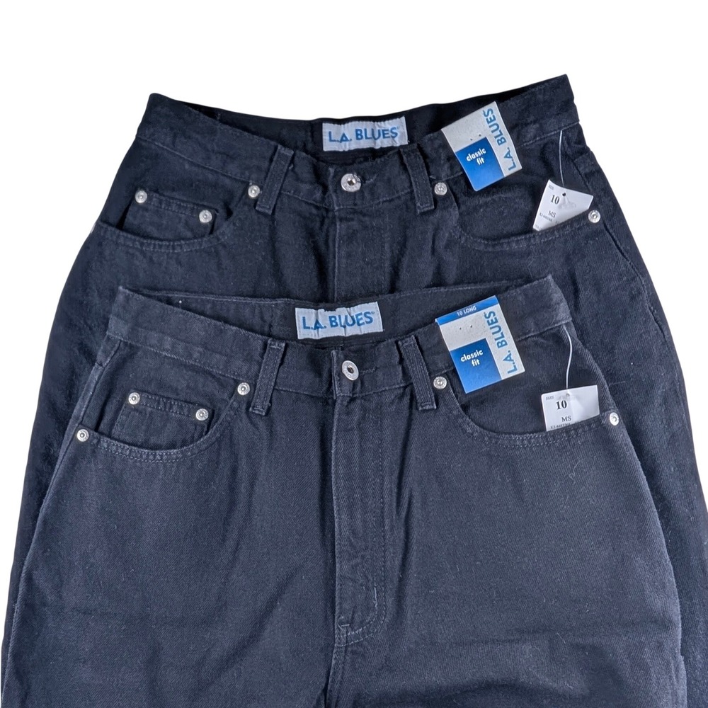 Lot of 2 L.A. Blues Women's Classic Fit Black Jeans High Waisted 10 Long NWT